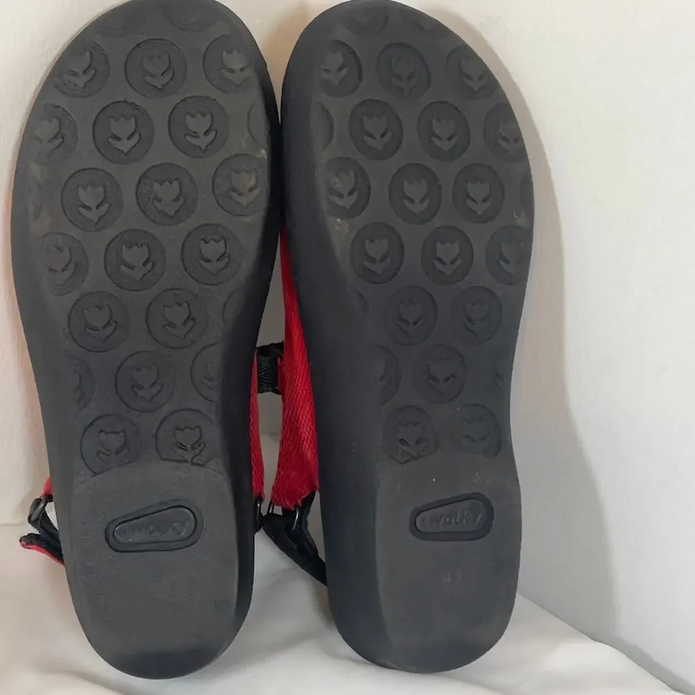 Wolky Red Jewel Slingback Sport Walking Sandals Women's size12 EU 43 Hook & Loop